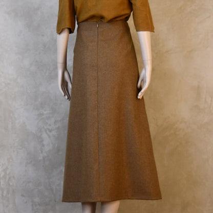 The Simple A-Line Skirt in Camel Merino Flannel