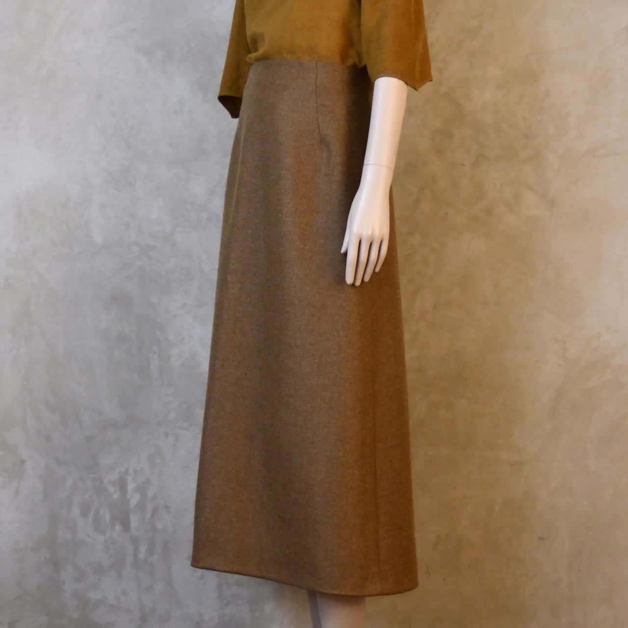 The Simple A-Line Skirt in Camel Merino Flannel