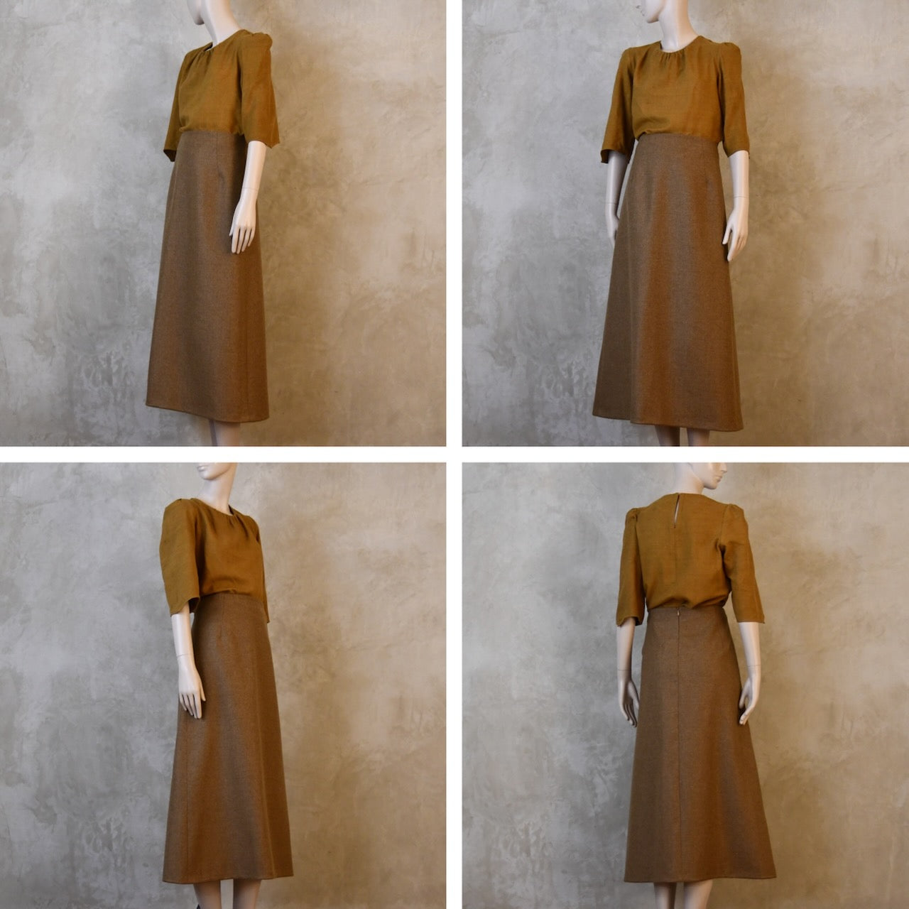 The Simple A-Line Skirt in Camel Merino Flannel