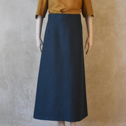 The Simple A-Line Skirt in Teal Lambswool Tweed