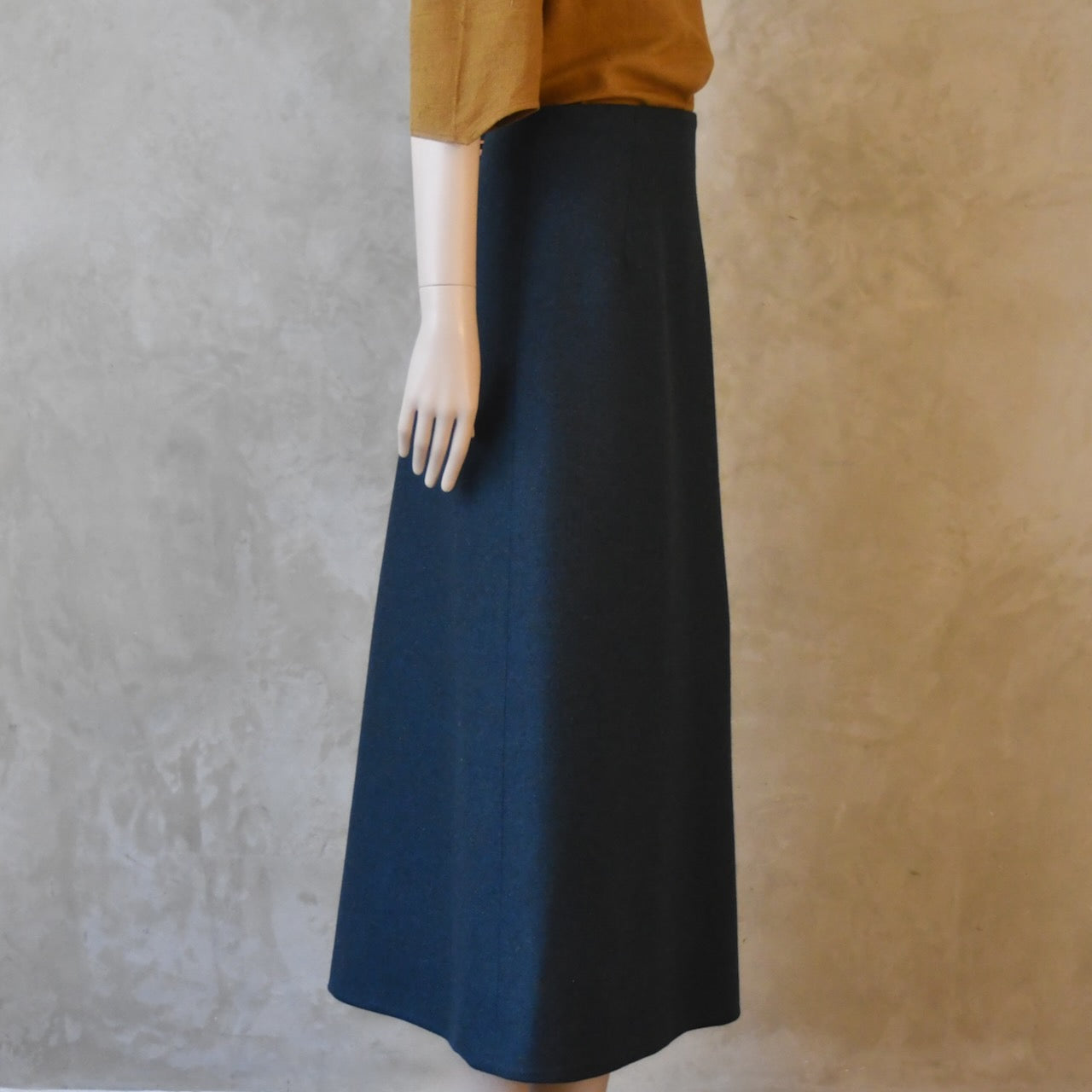 The Simple A-Line Skirt in Teal Lambswool Tweed