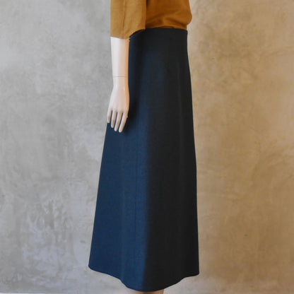 The Simple A-Line Skirt in Teal Lambswool Tweed