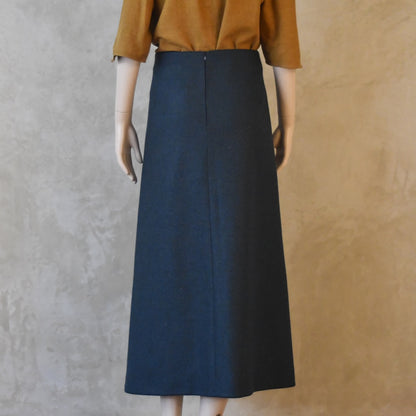 The Simple A-Line Skirt in Teal Lambswool Tweed