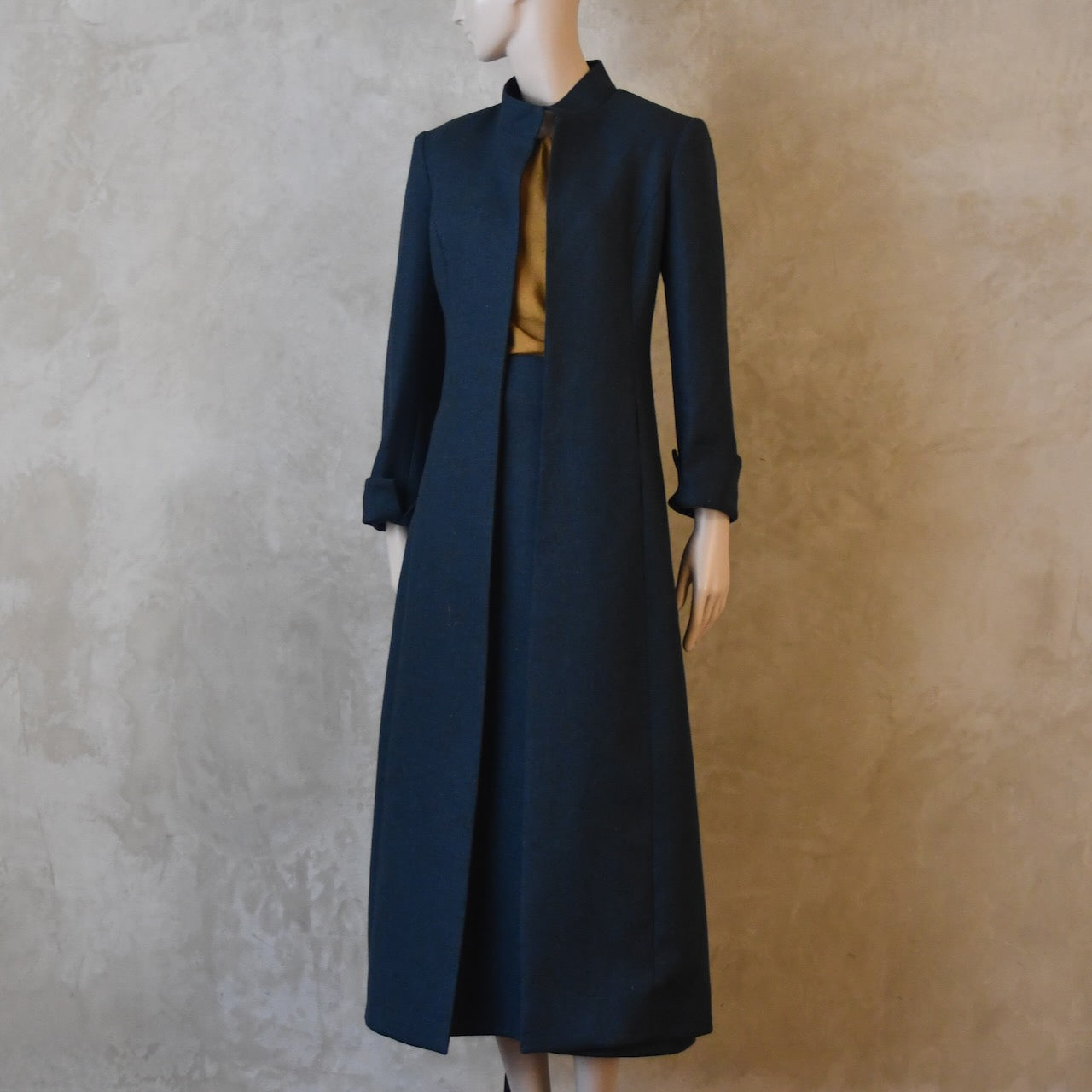 The Simple A-Line Skirt in Teal Lambswool Tweed
