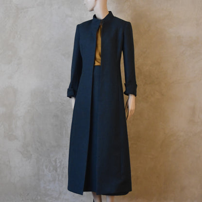 The Simple A-Line Skirt in Teal Lambswool Tweed