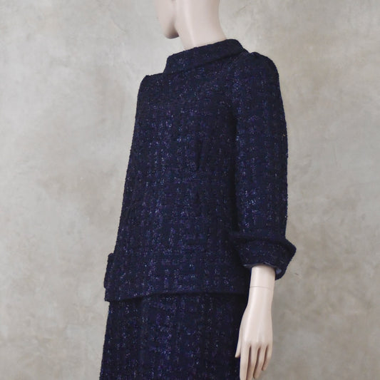The Tunic Top in Navy Linton Boucle