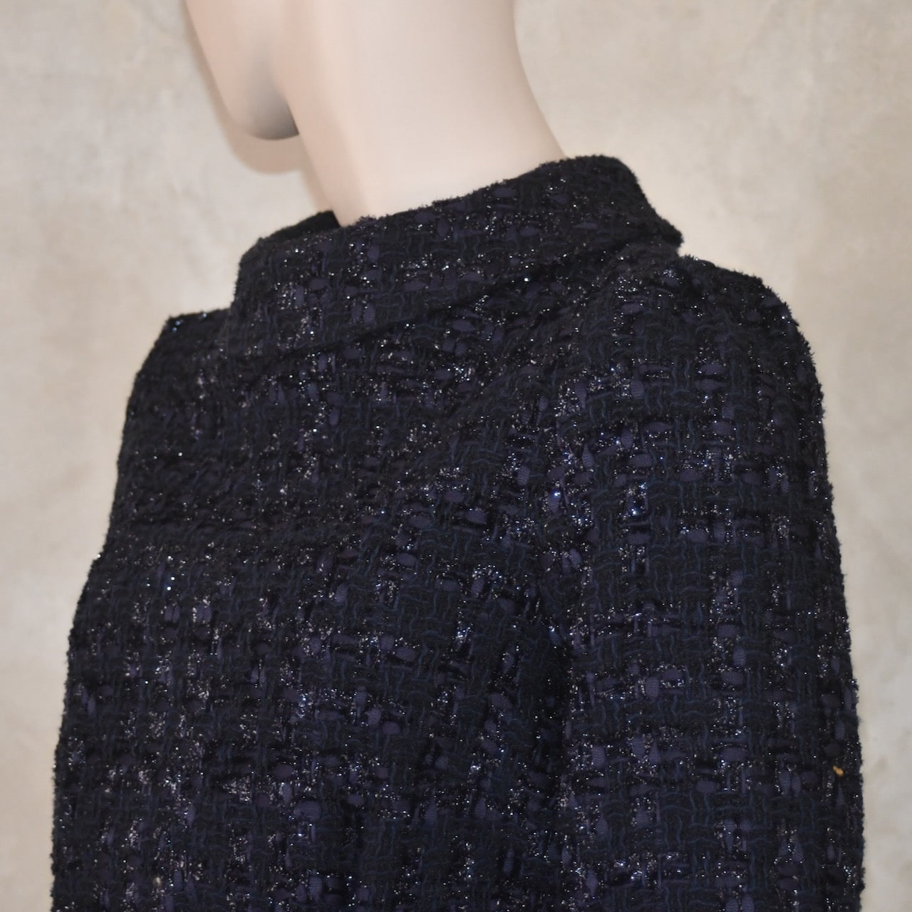 The Tunic Top Skirt Suit in Navy Linton Boucle