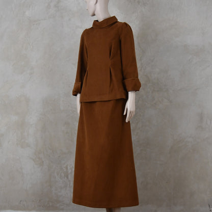 La Blusa Túnica Entallada de Terciopelo