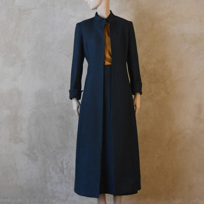 The Simple A-Line Skirt in Teal Lambswool Tweed
