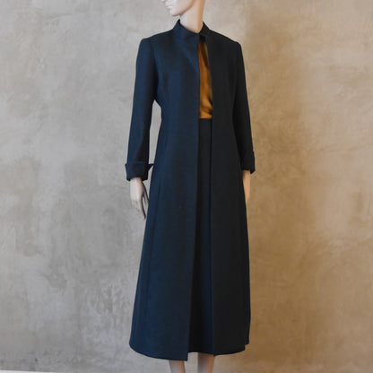 The Simple A-Line Skirt in Teal Lambswool Tweed