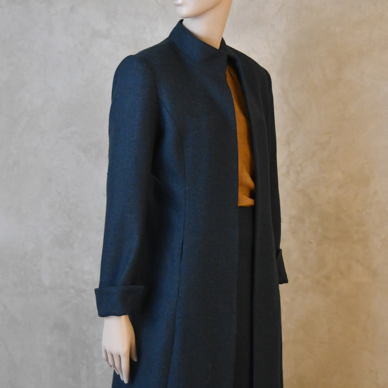 The Simple A-Line Skirt in Teal Lambswool Tweed