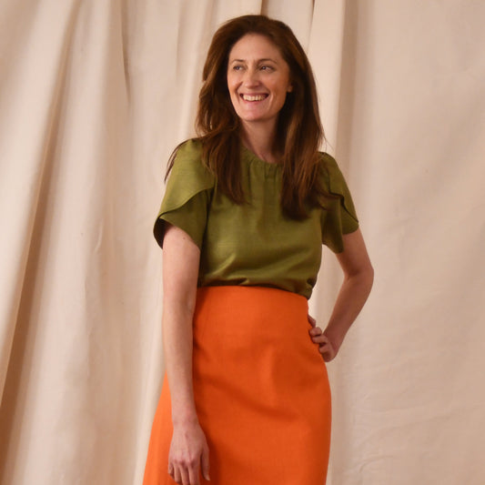 Tulip Sleeve Silk Summer Top