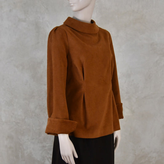 The Tailored Tunic Top in Tan Moleskin