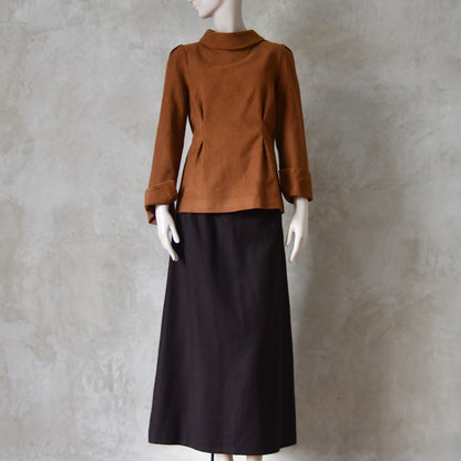 The Tailored Tunic Top in Tan Moleskin