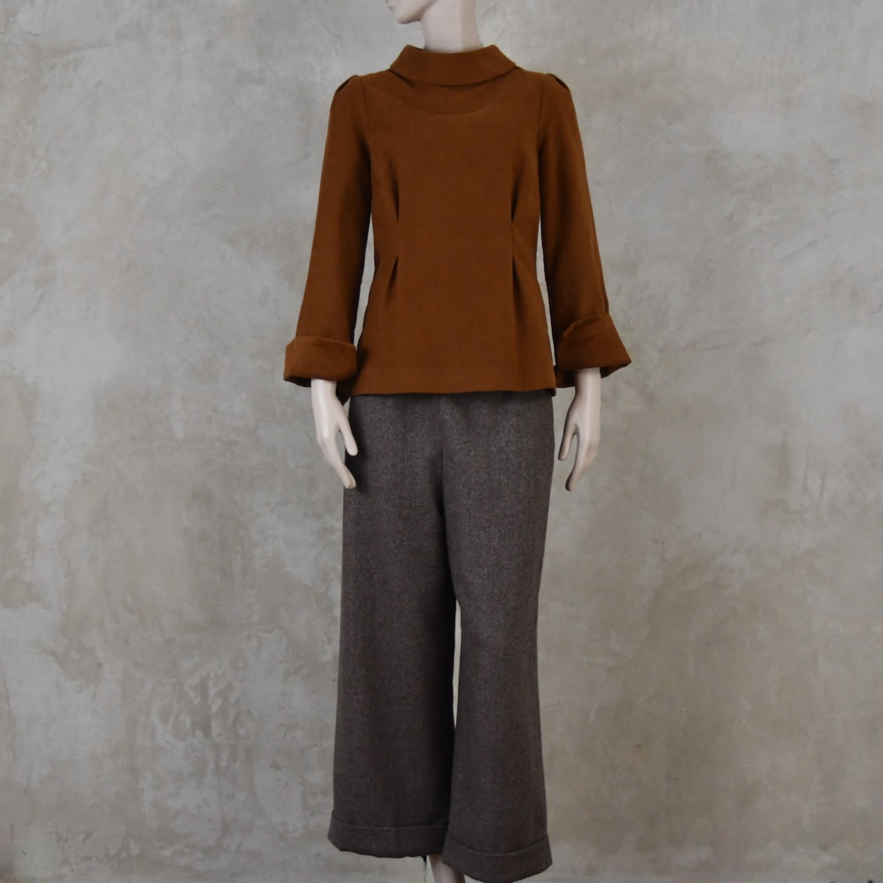 The Tailored Tunic Top in Tan Moleskin