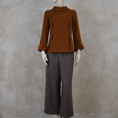 The Tailored Tunic Top in Tan Moleskin