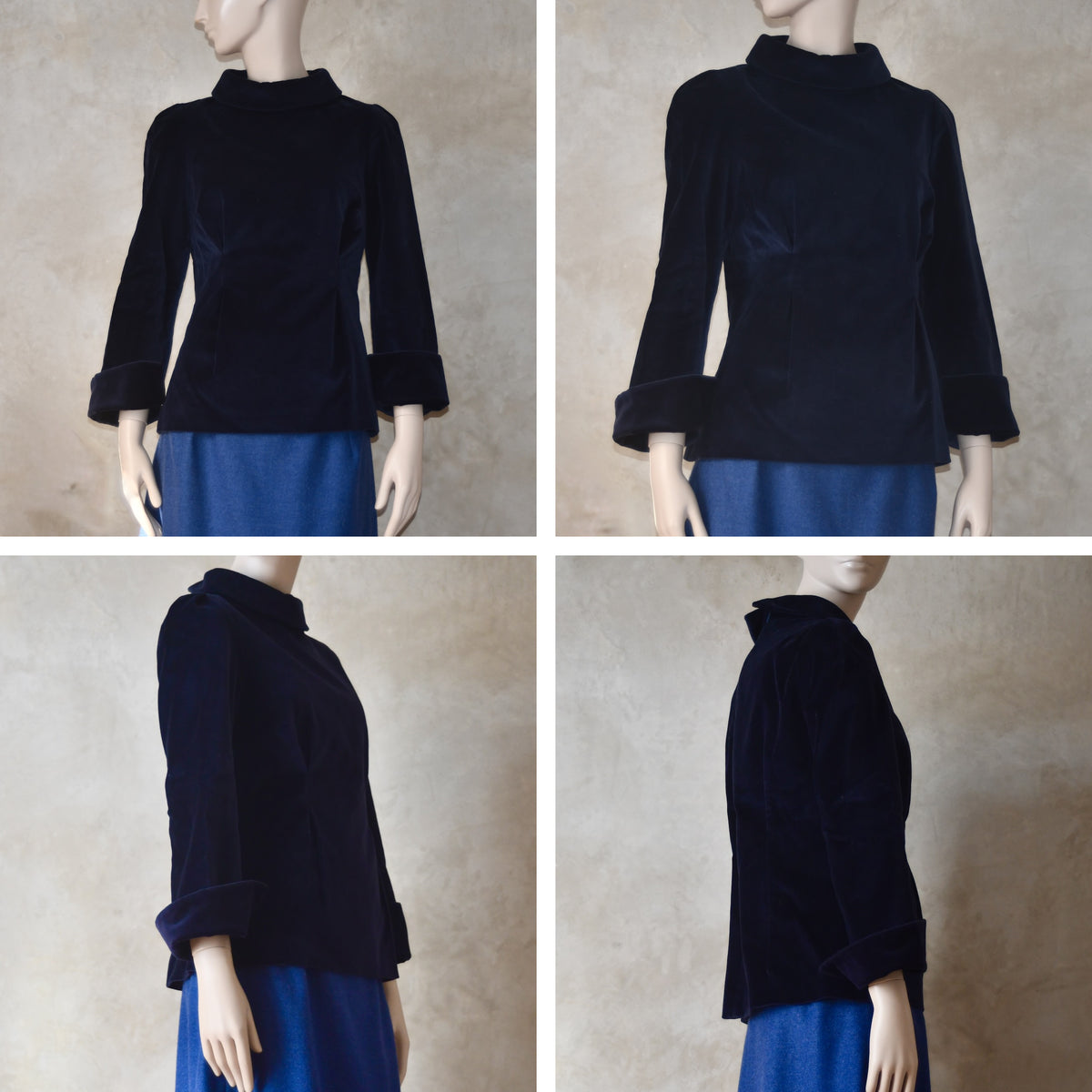 The Tailored Tunic Top Blouse in Velvet