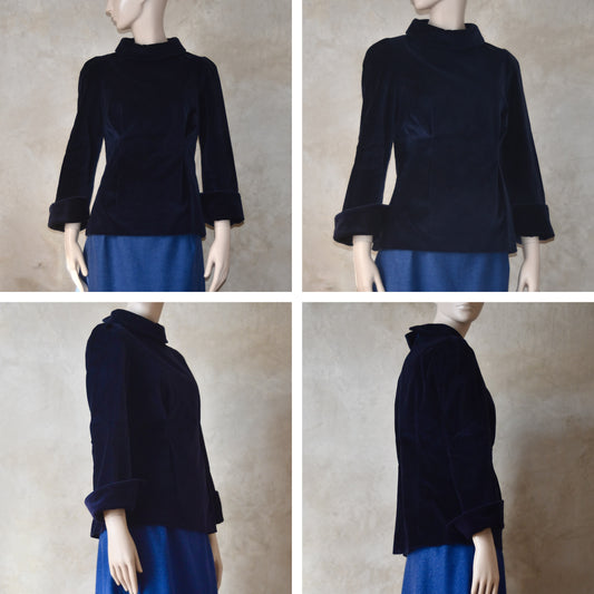 The Tailored Tunic Top Blouse in Velvet