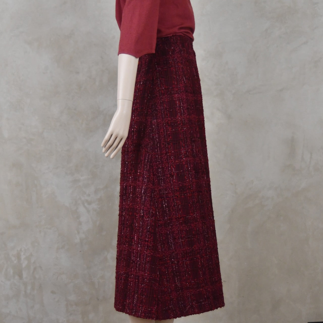 La Falda Evasé Ceñida de Bouclé