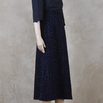 6 – The Waisted A-Line Skirt in Dark Navy Linton Tweeds Boucle