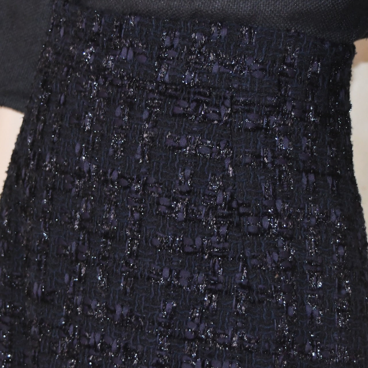 6 – The Waisted A-Line Skirt in Dark Navy Linton Tweeds Boucle