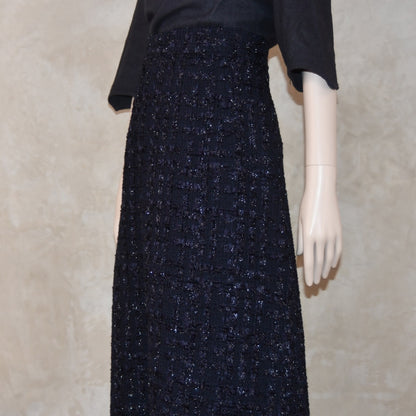 6 – The Waisted A-Line Skirt in Dark Navy Linton Tweeds Boucle