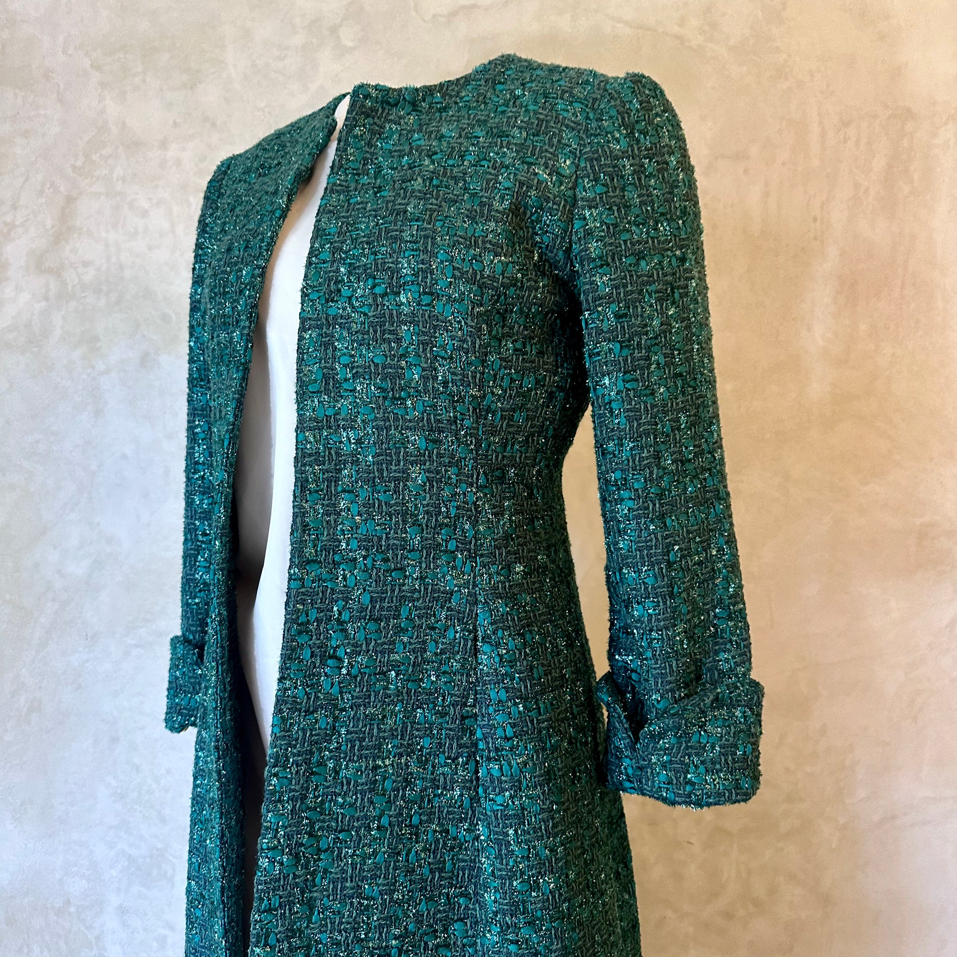 biffin in emerald metallic boucle image 10