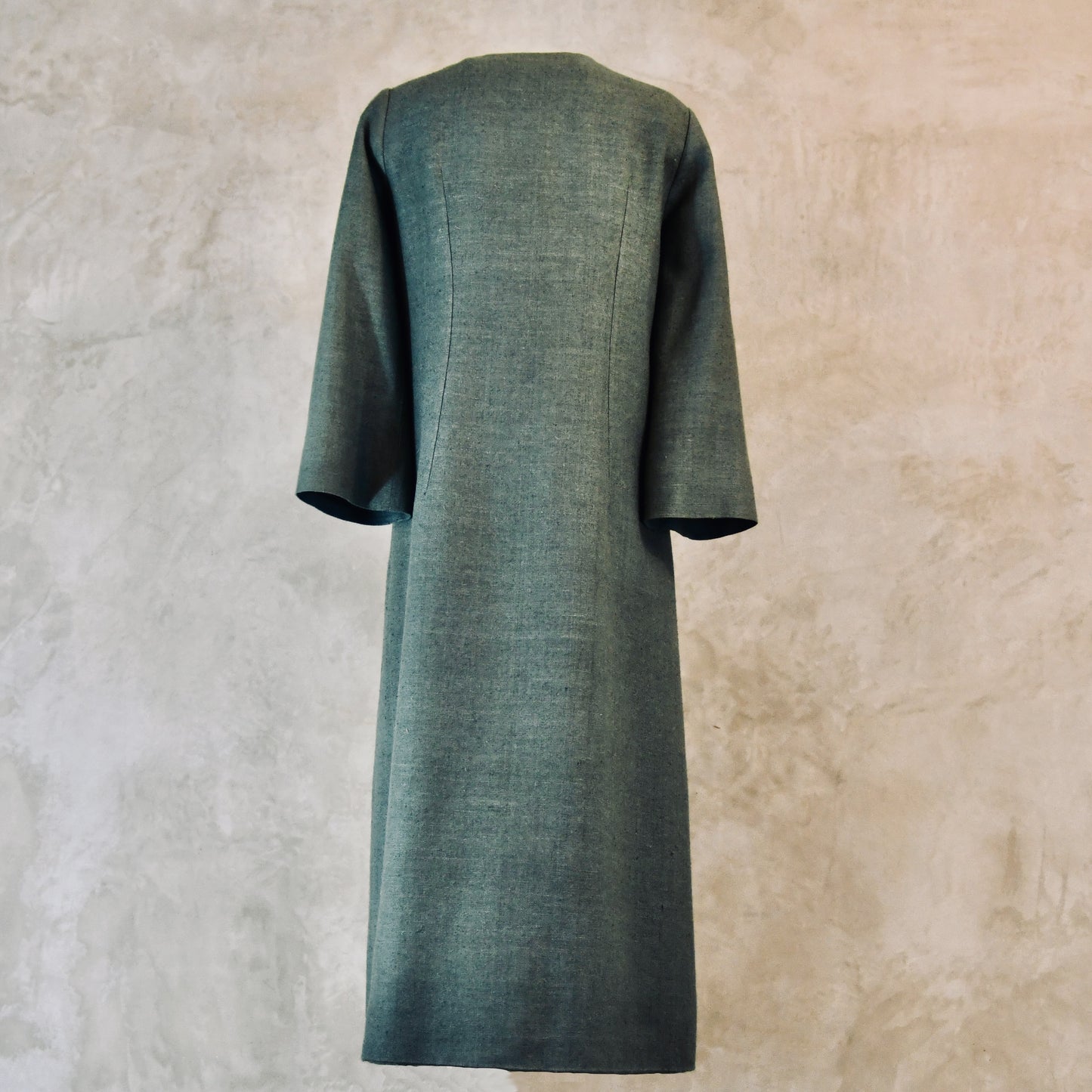 the bell coat in sage silk matka image 12