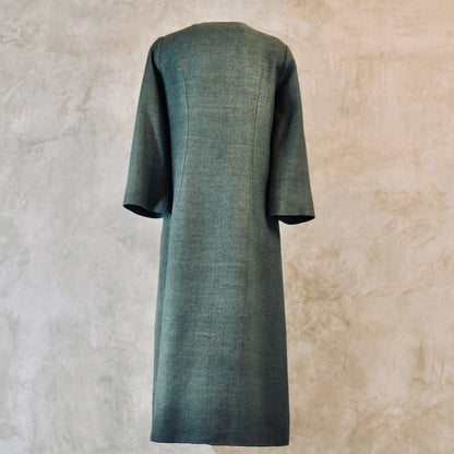 the bell coat in sage silk matka image 12