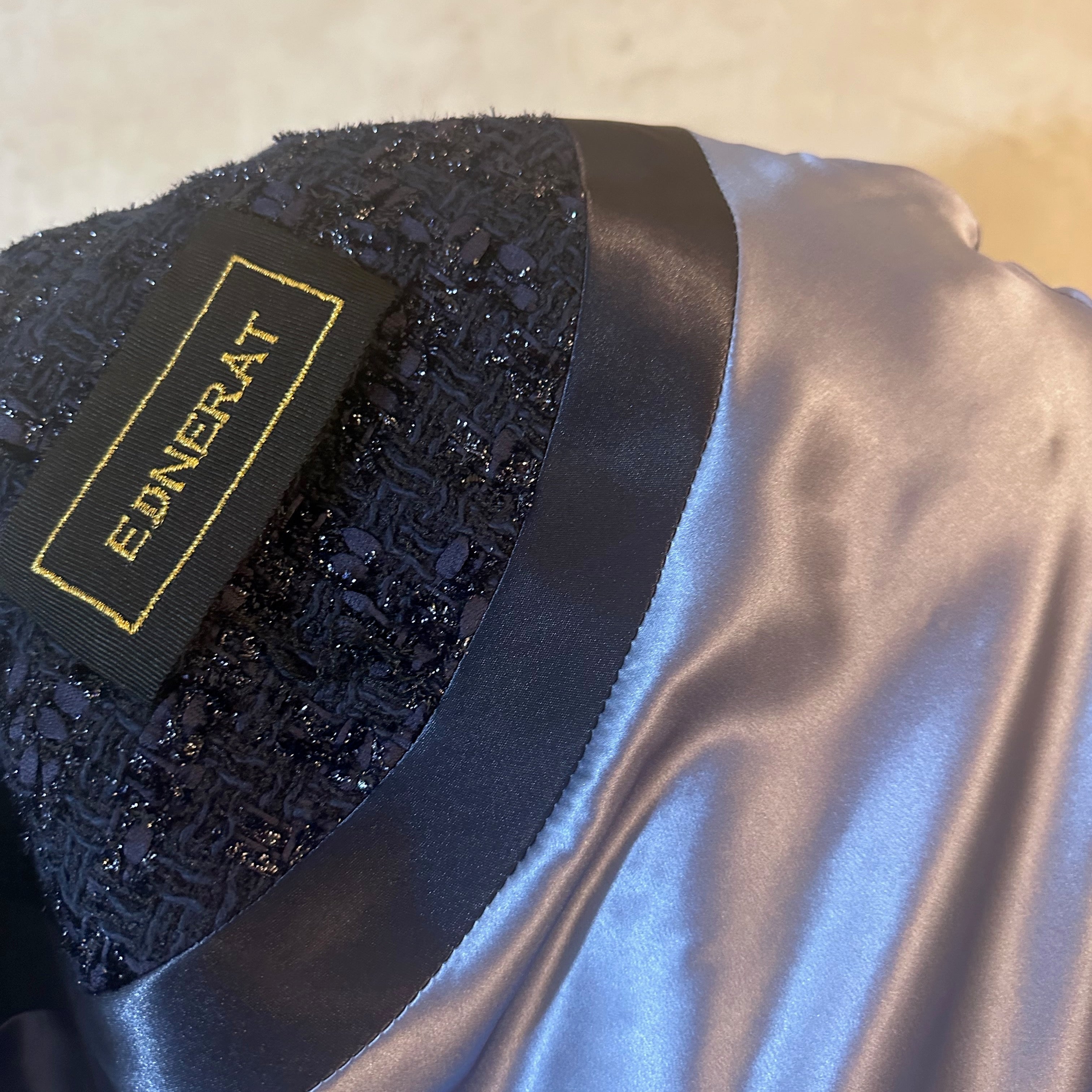 the vasey coat in dark navy boucle image 9