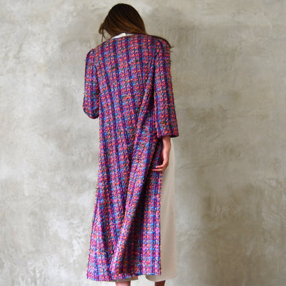 the bell coat in raspberry boucle image 2