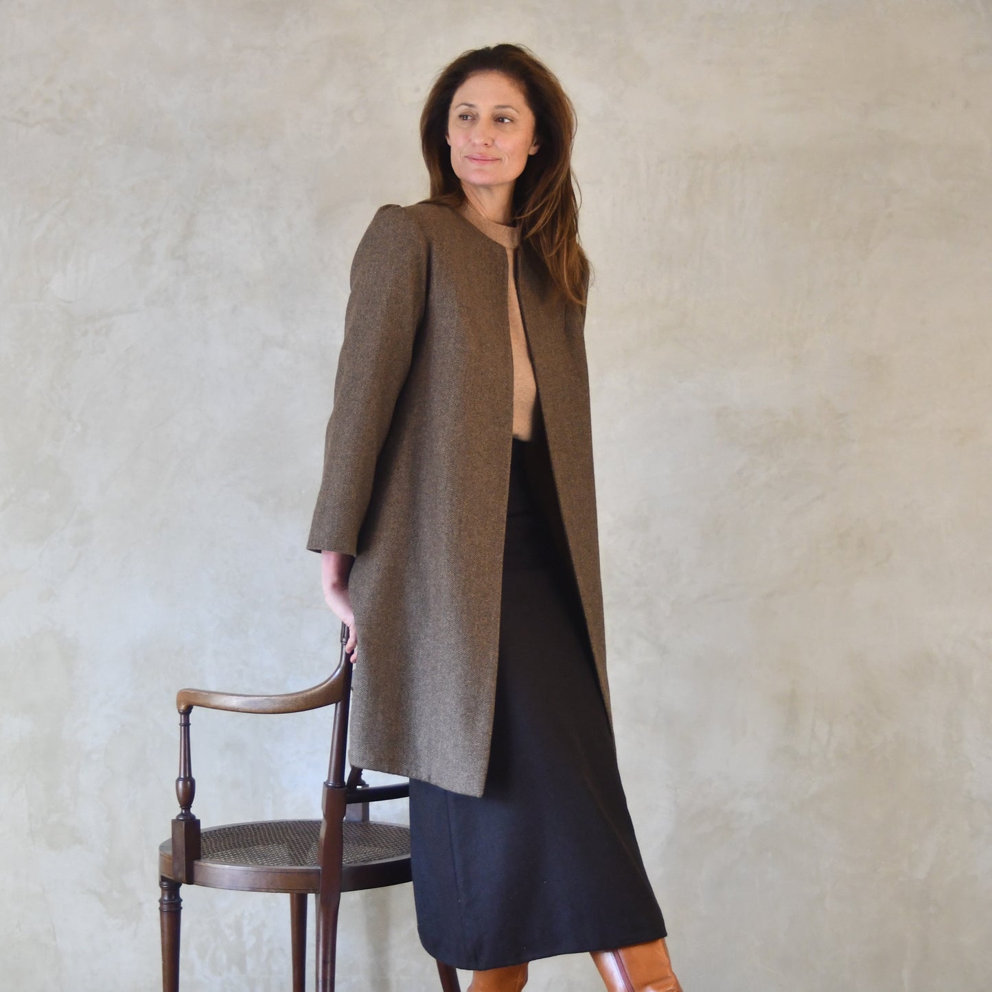 the john coat in lambswool-cashmere mix herringbone image 4