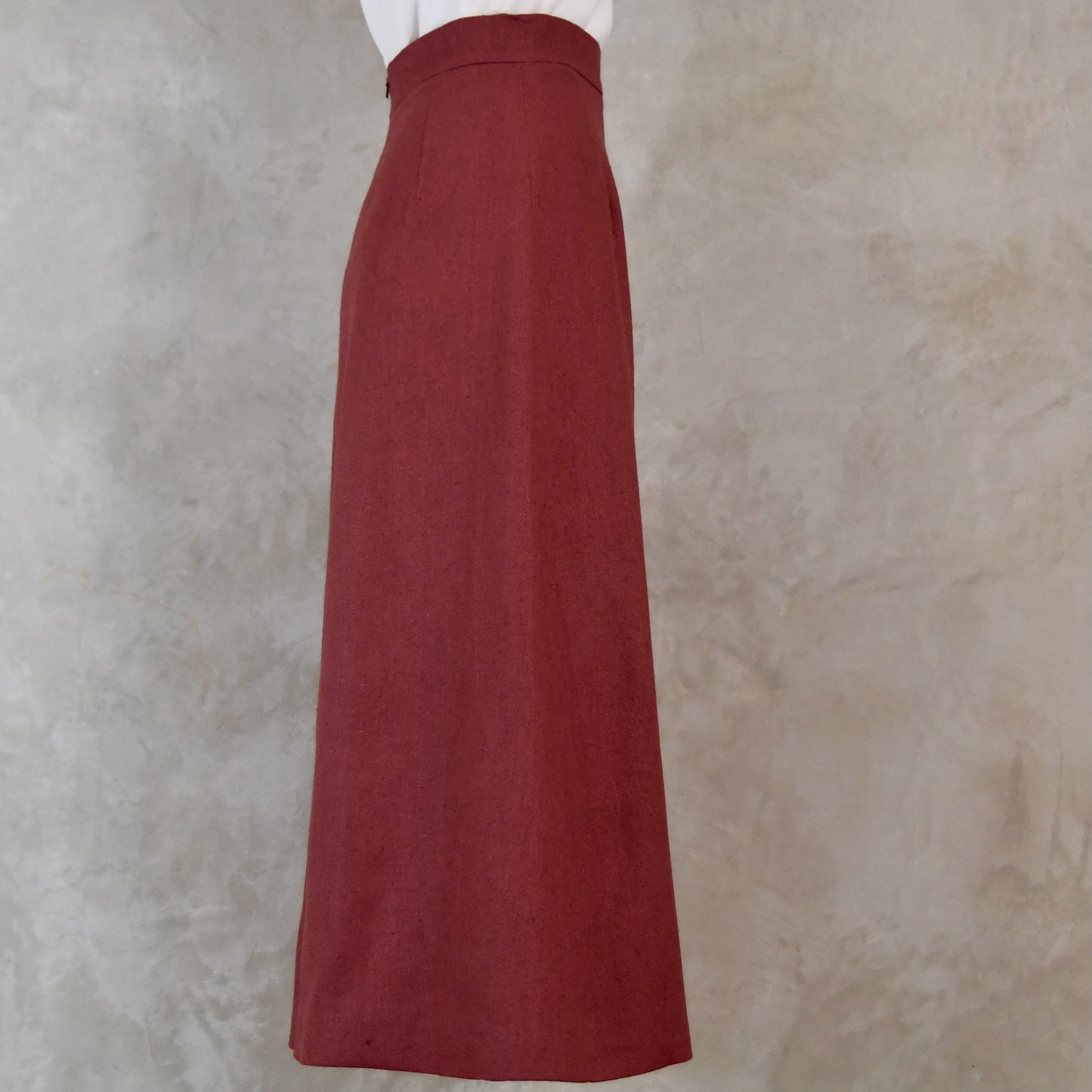 the waisted a-line skirt in damson pink silk matka image 5