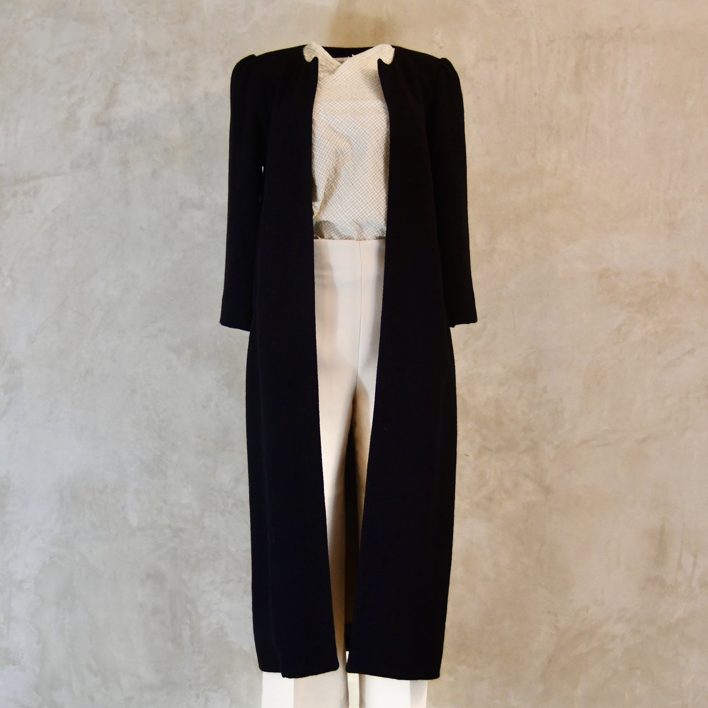 the nicholson in very dark navy light wool bouclé image 0