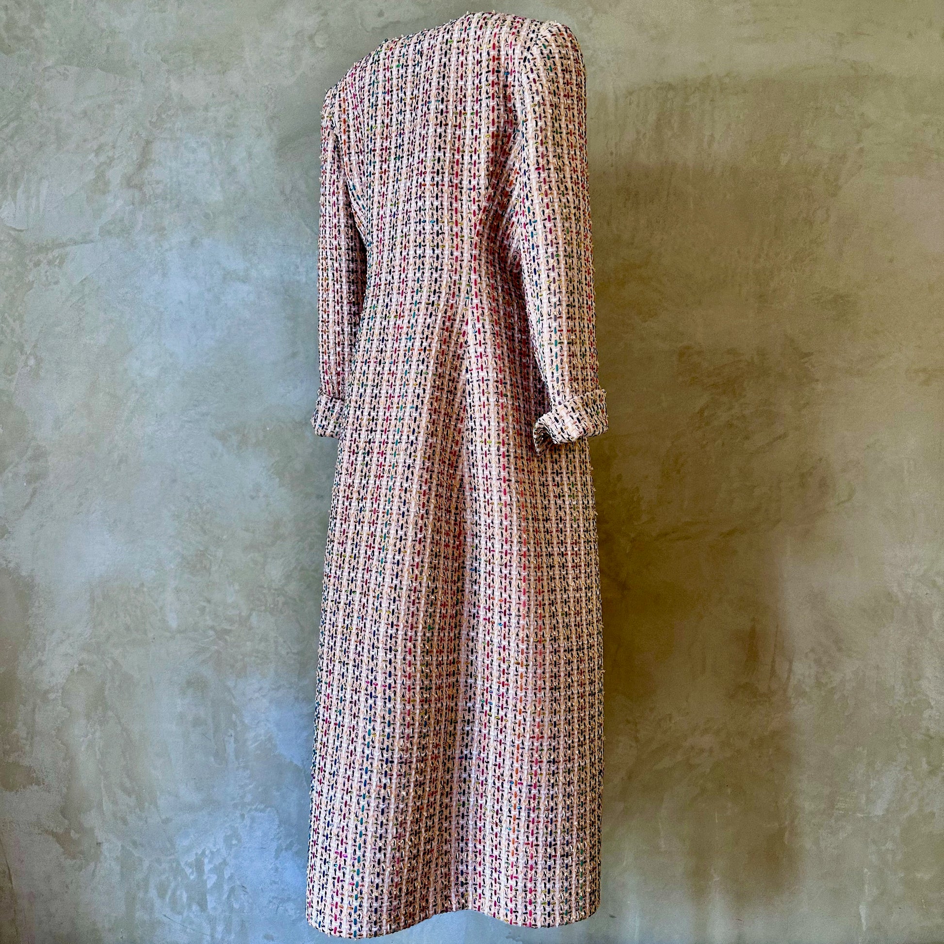 biffin coat in pale multicoloured boucle image 7