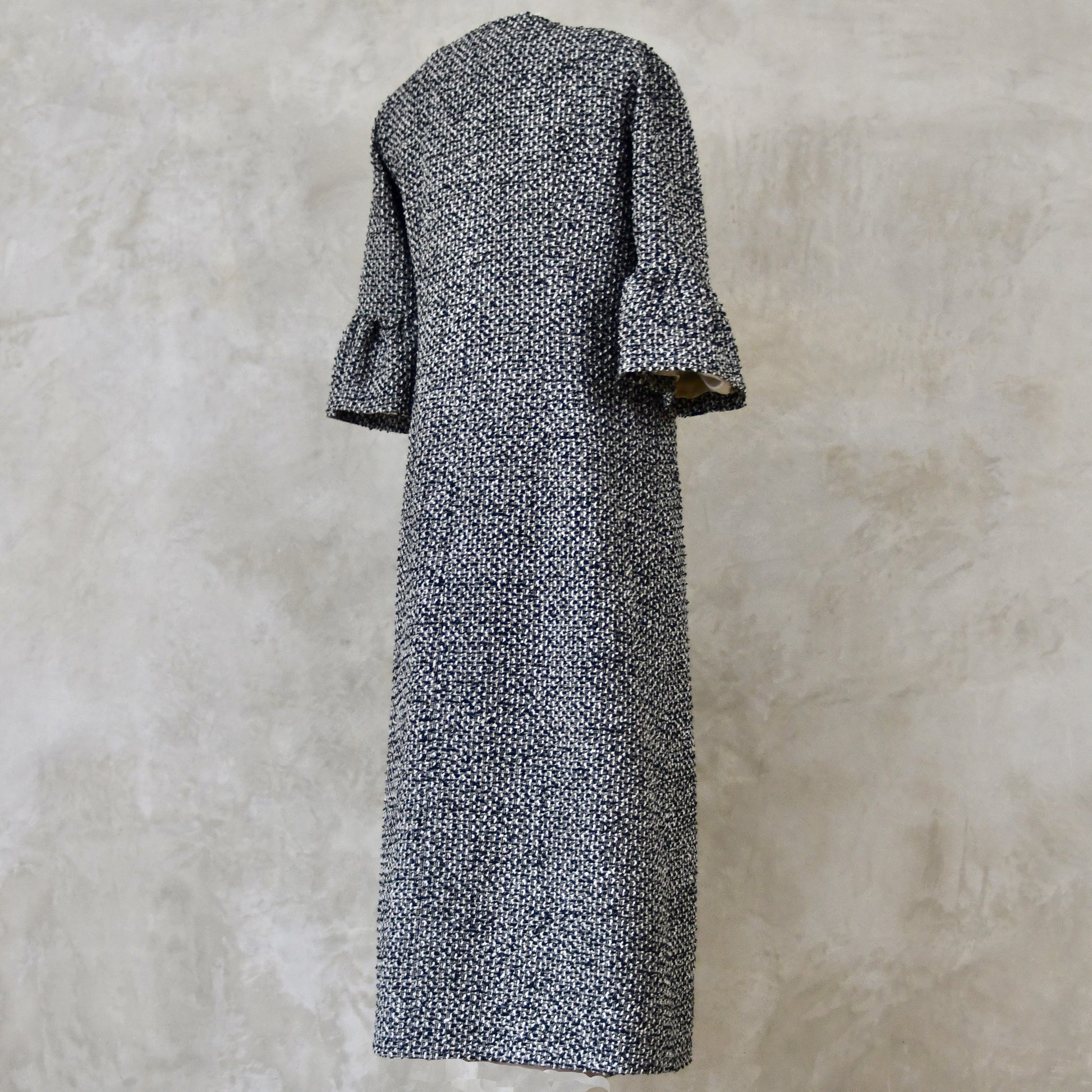 the brett coat in black and white tweed boucle image 8