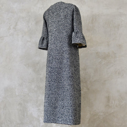 the brett coat in black and white tweed boucle image 8