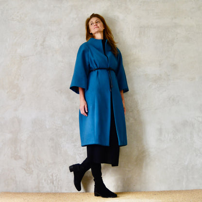 the frink in petrol blue merino flannel image 0