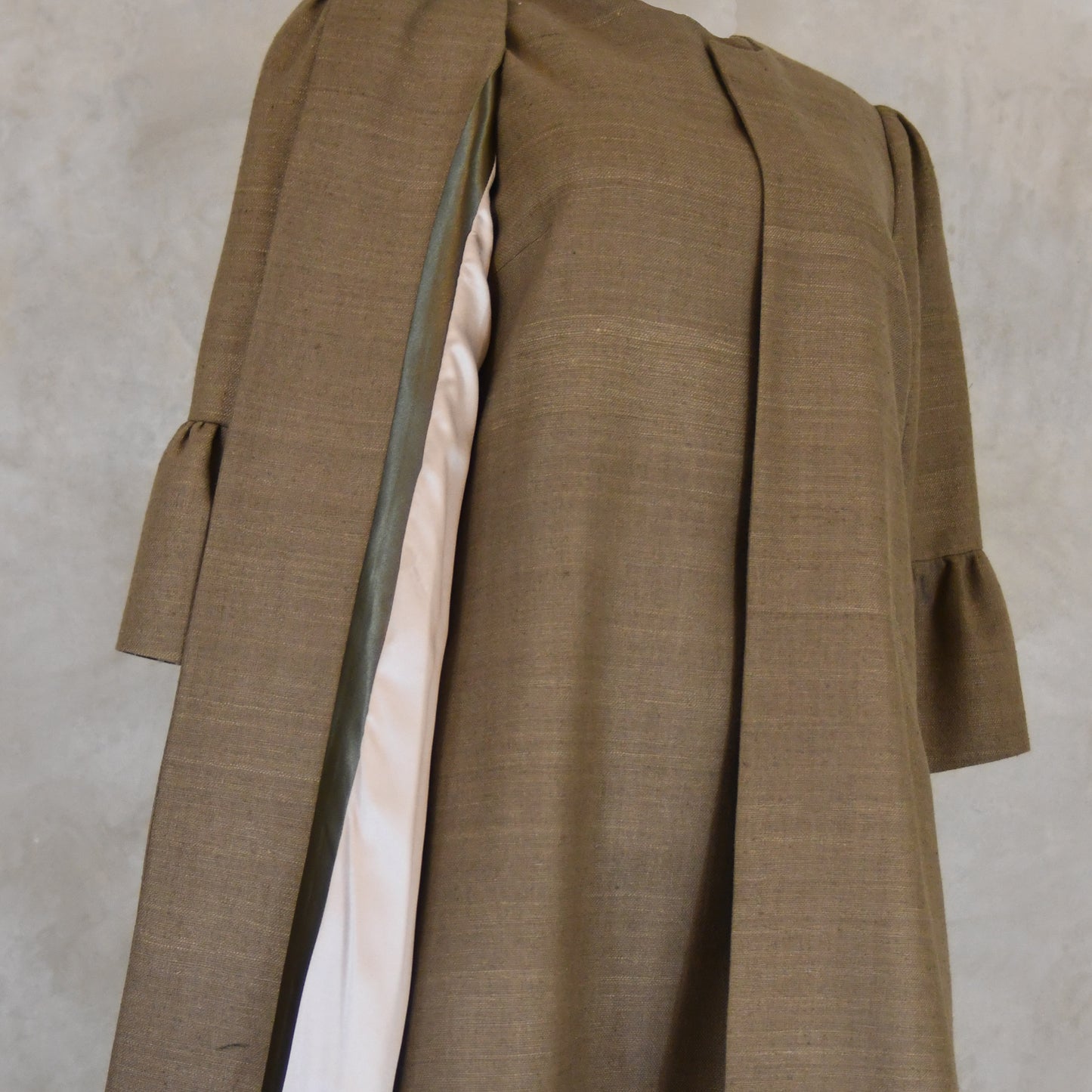 khaki silk matka burlison dress image 9