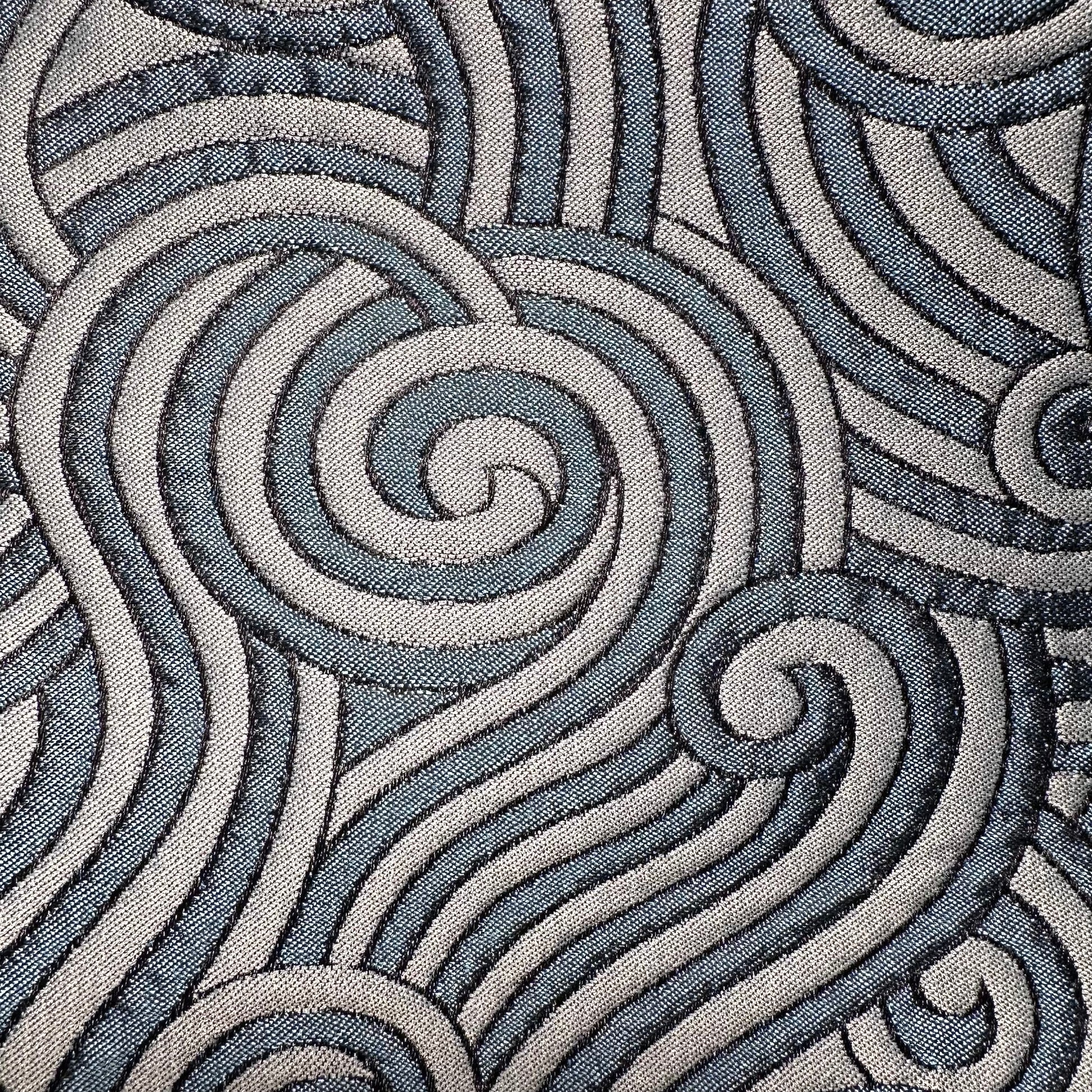 the frink coat in a teal swirl silk-mix brocade image 8