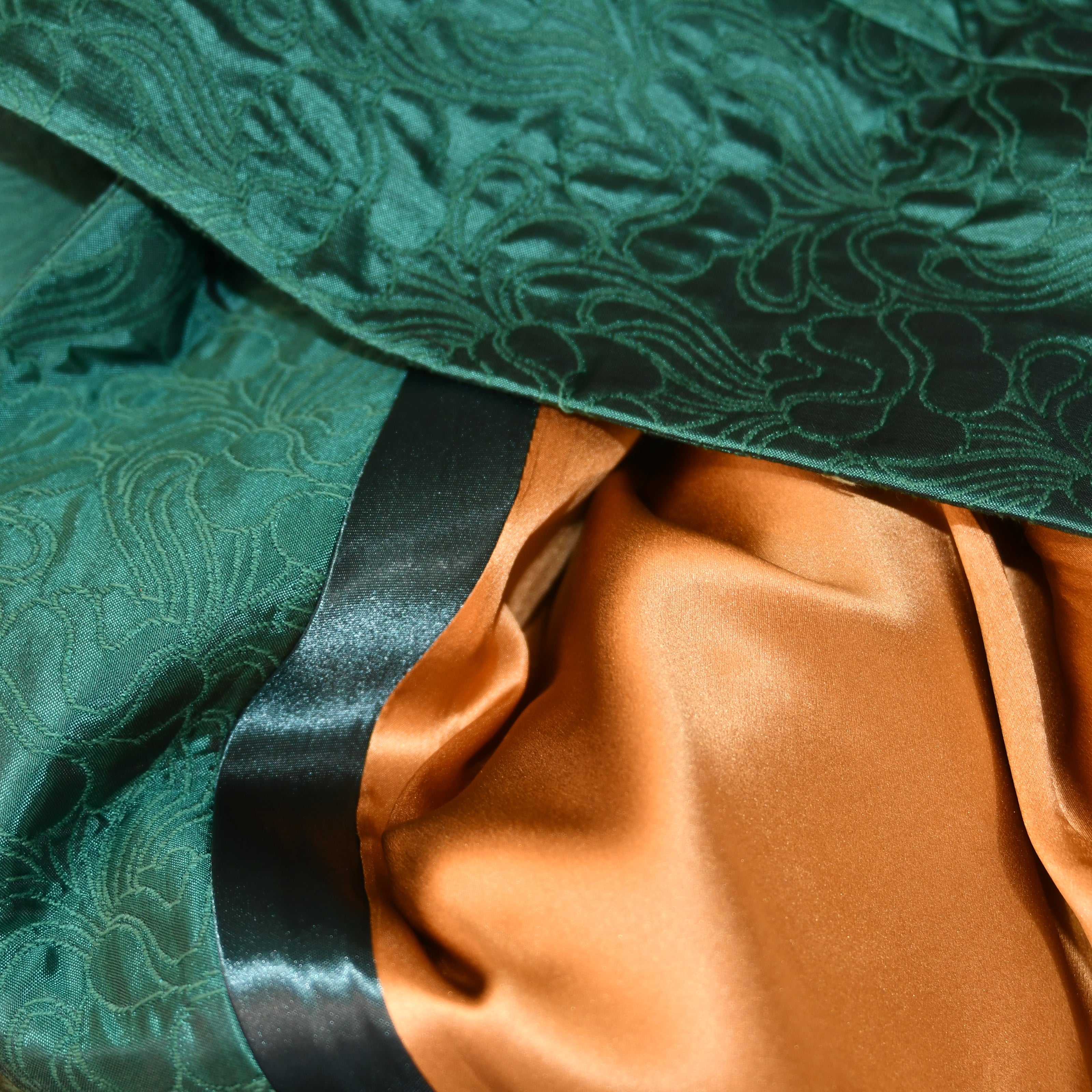 the ganz coat in emerald flower brocade image 11