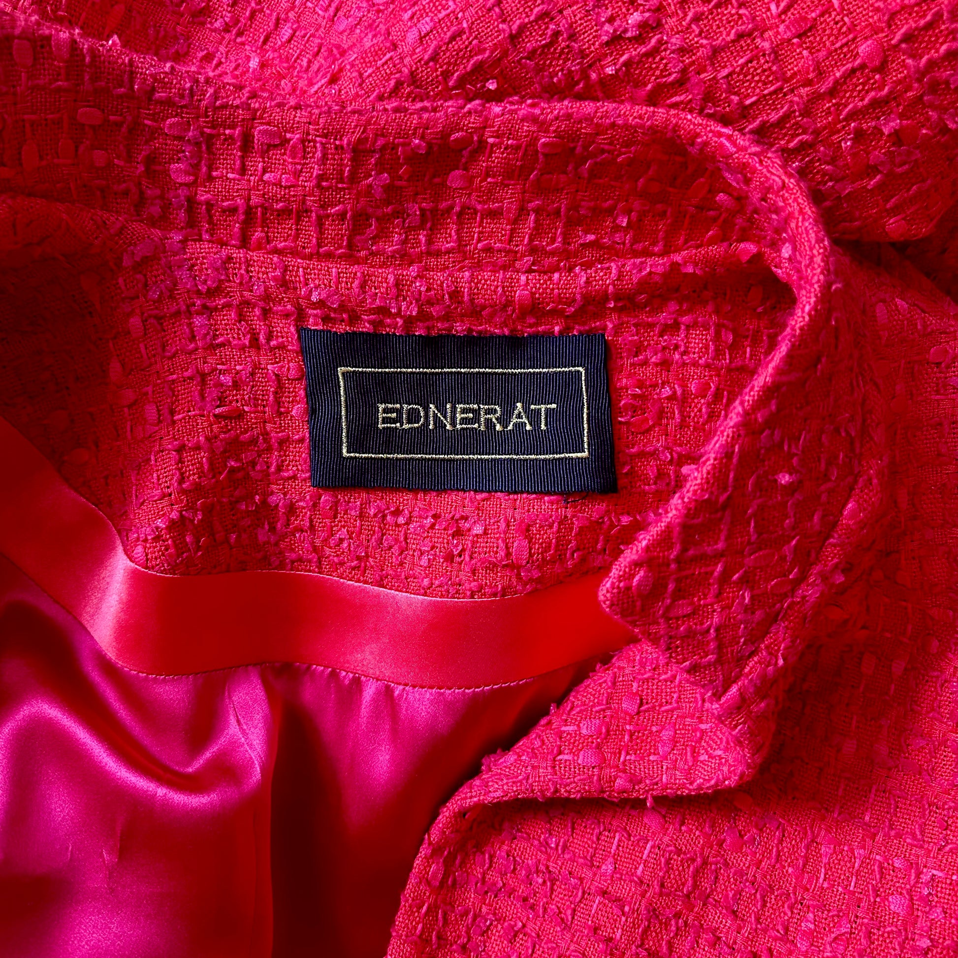 red boucle delany coat image 10