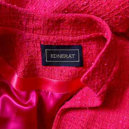 red boucle delany coat image 10