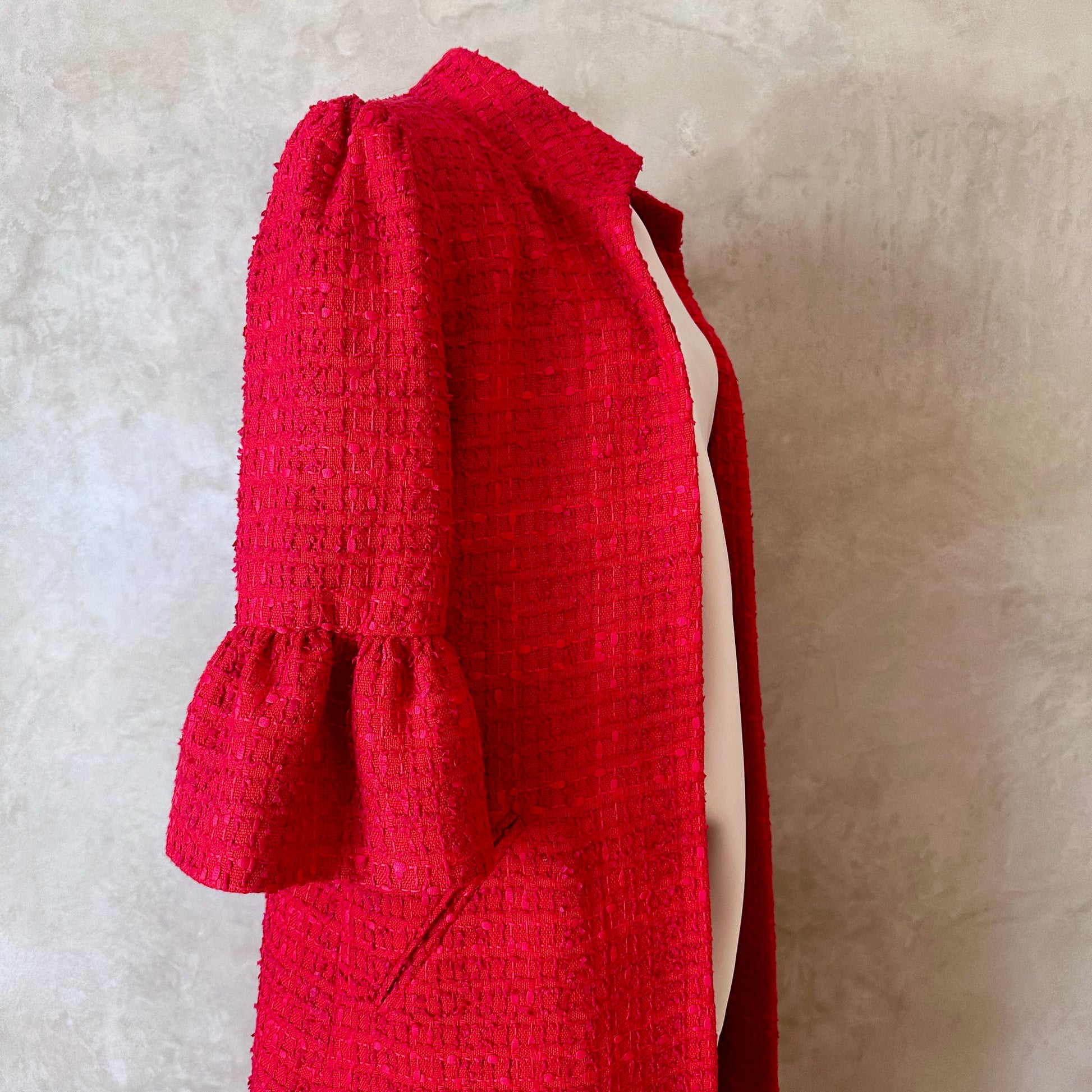 red boucle delany coat image 4