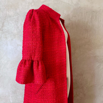 red boucle delany coat image 4