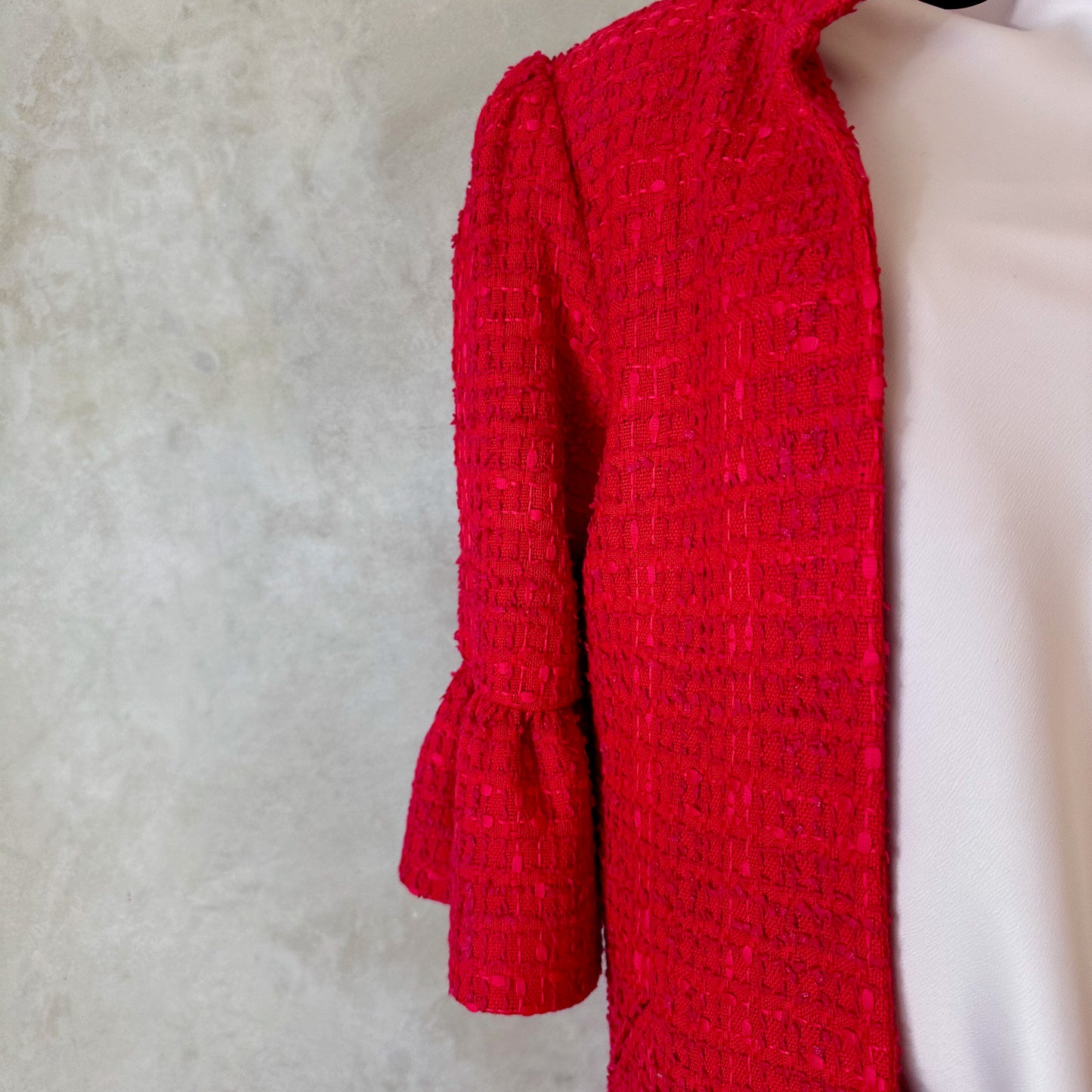 red boucle delany coat image 7