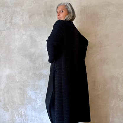 the boyce coat in black metallic boucle image 5