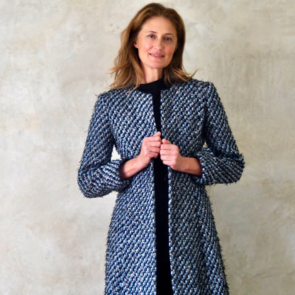 the biffin in blue-black basketweave bouclé image 5