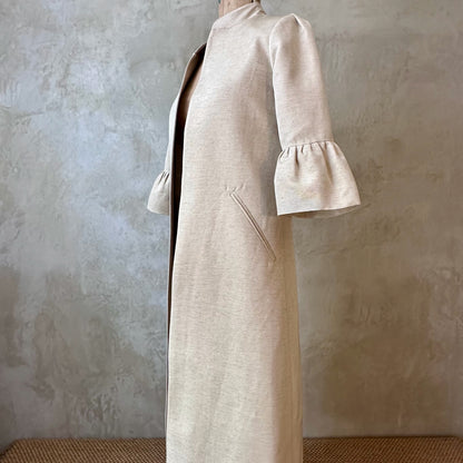 delany coat in cream ottoman stripe image 12