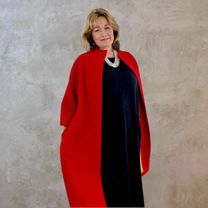 the frink in bright scarlet merino flannel image 2